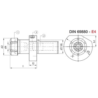 Porte-outil pour pince er forme e4